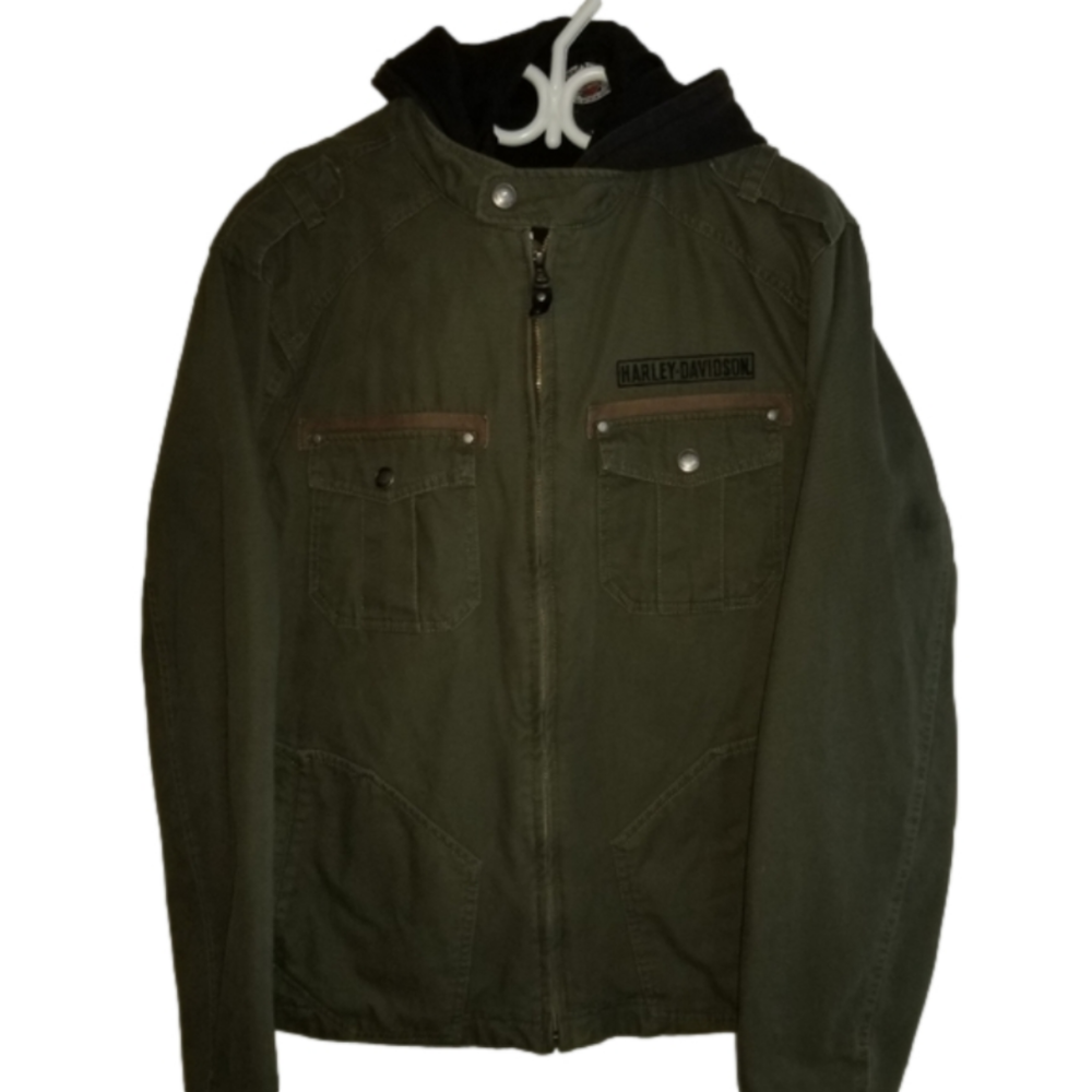 Harley Davidson Field Jacket With Zip Out Liner Size Tall Large